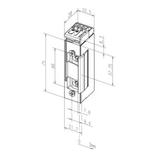 Elektro-Türöffner 1705 RR 12 V DC 100%ED Dauerent. nein DIN L/R ASSA ABLOY