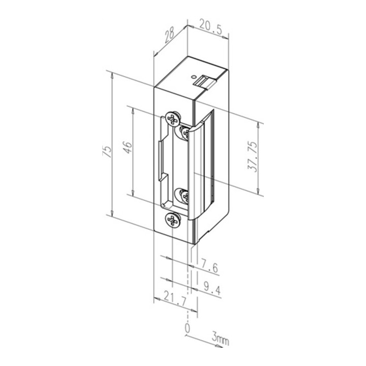 Elektrotüröffner 17 EY 24 V DC 100%ED verstärkte Fallenfeder DIN L/R m.FaFix