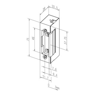 Elektrotüröffner 27 E 12 V DC 100%ED Stand.DIN L/R m.FaFix ASSA ABLOY