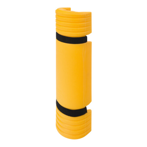 Elément de protection anti-collision Moravia en PE jaune 550 x 126 x 54 mm + 2 bandes Velcro