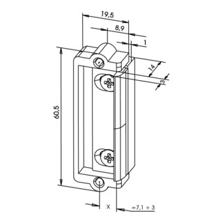 Élément de remplacement ASSA ABLOY 1410 Fafix déverr. permanent universel non DIN L/R