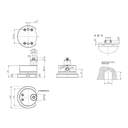 Elément de serrage abaissable AMF No.6489 D.10,9-11,8 mm