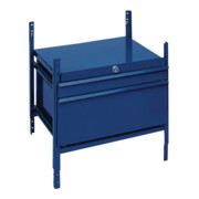 Élément de tiroirs LOGS 100 H.520xl.540xP.390mm 2 tiroirs verrouillable bleu RAL