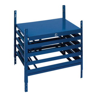 LOGS Élément tiroirs 220 H520×I540×P390mm 4 tiroirs verrouillables pour boîtes bleu