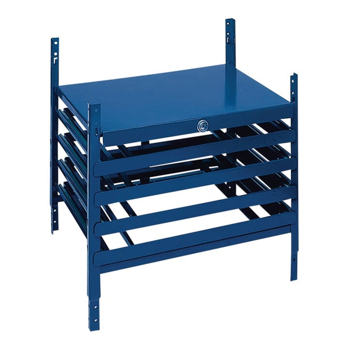 LOGS Élément tiroirs 220 H520×I540×P390mm 4 tiroirs verrouillables pour boîtes bleu