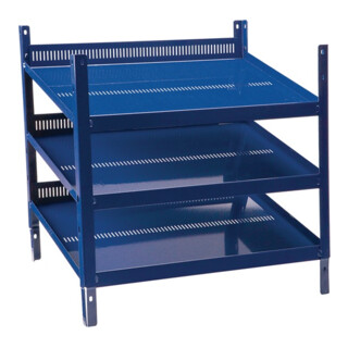 LOGS Étagère 20 H520×I540×P390mm bleu RAL 5022 avec perforation de grille 3 Fbd.LOGS