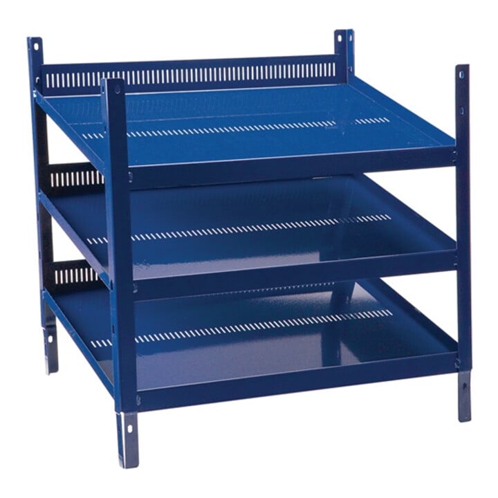 LOGS Étagère 20 H520×I540×P390mm bleu RAL 5022 avec perforation de grille 3 Fbd.LOGS