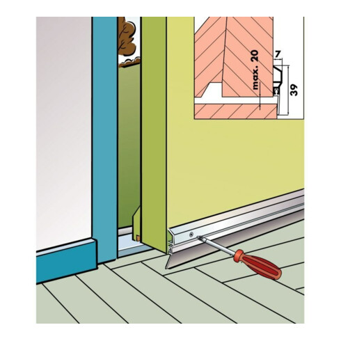 ELLEN ADS Klassik, à visser alu, argent DIY Progr., L 1000 mm