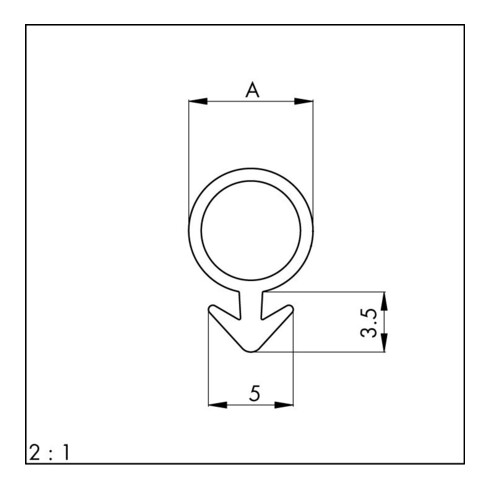 ELLEN Ancre de ponton 236 pour rainure 3 mm silicone brun, Ø 6, L 25 m