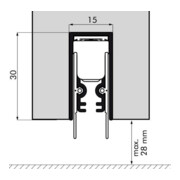 ELLEN Auto.Türbodendichtung EllenMatic Optimal m. Montagew.,silber,L1208-4