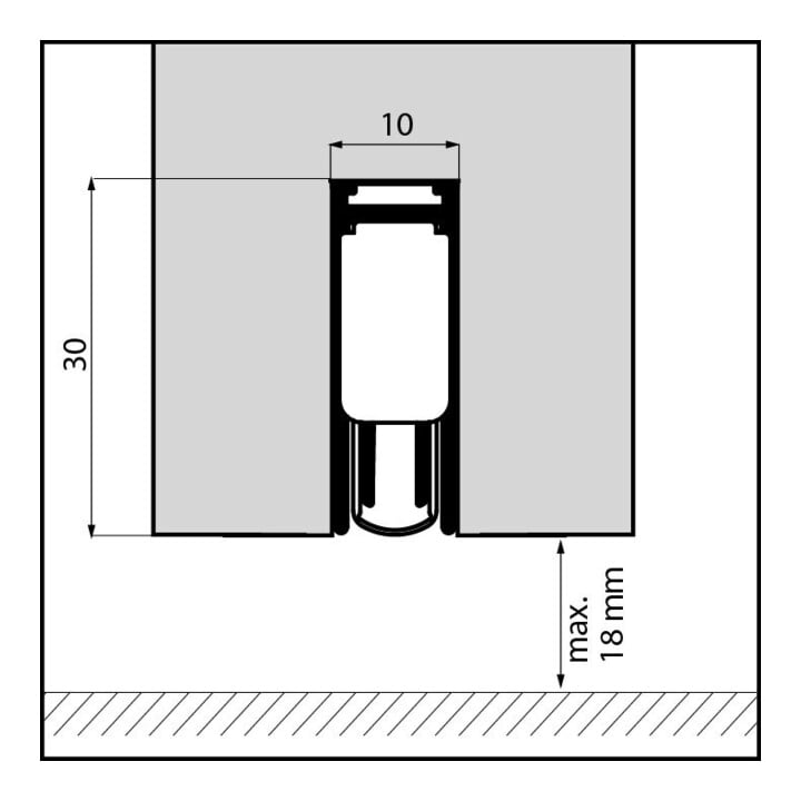 ELLEN Autom.Türbodendichtung EllenMatic Slim m. Montagew.,silber,L1208