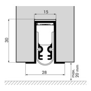 ELLEN Autom. Türbodendichtung Soundproof Omega IP o. Montagew. silber,L708-4