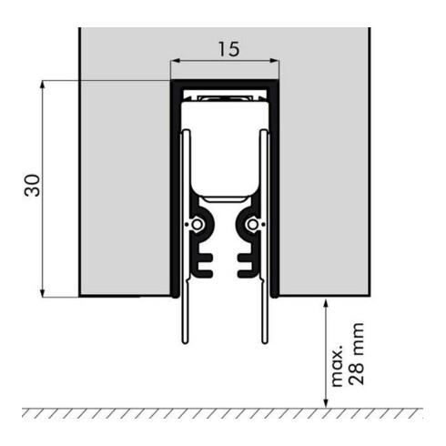 ELLEN EllenMatic Joint de seuil de porte auto Optimal avec kit montage, argent, L833