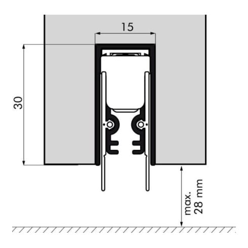 ELLEN EllenMatic Optimal Bande de seuil de porte auto. avec kit montage, argent, L708