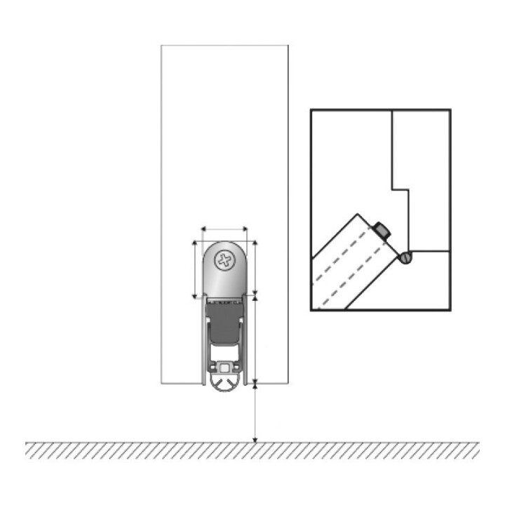 ELLEN EllenMatic Uni-P Joint de seuil de porte automatique avec fixation, argenté, L958