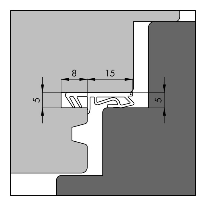 ELLEN Flügelfalzdichtung 1501 SCF Silikon schw, Nb. 5xFh. 15, L150m