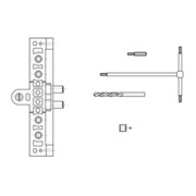 ELLEN Gabarit de perçage Exacta 2 pcs PVC jaune, avec accessoires-3