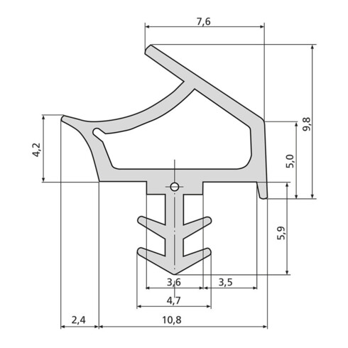 ELLEN Holzzargendichtung K2953 z. einfräsen TPE beige, L 100mtr