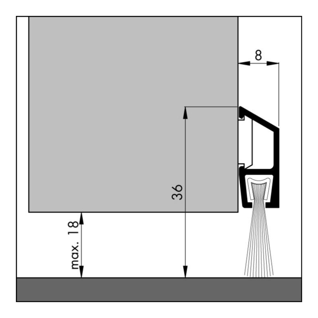 ELLEN IDS-B Deluxe, pour vis, alu, argent DIY Progr., L 1000 mm