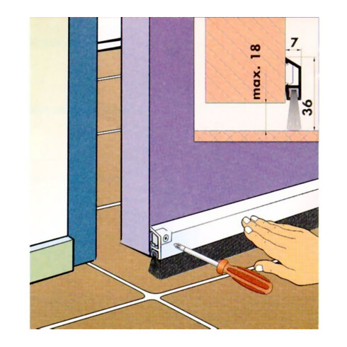 ELLEN IDS-B Deluxe, pour vis, alu, argent DIY Progr., L 1000 mm