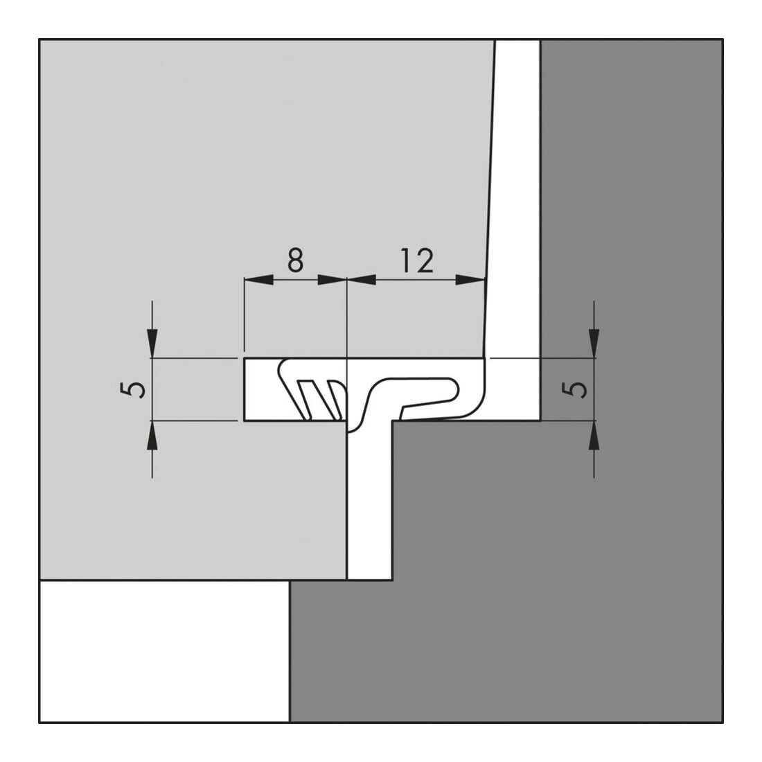 ELLEN Joint à feuillure battante 4050, simple, EV blanc DIY Progr., L 5m