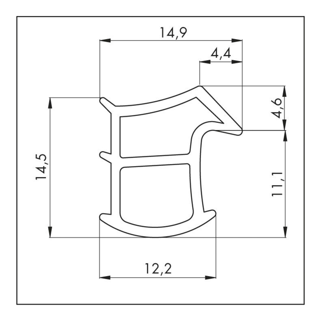 ELLEN Joint de cadre en acier K2154 à insérer W-PVC gris, L 5m