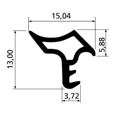 ELLEN Joint de cadre en acier K2378 W-PVC gris DIY Progr.,L 5mtr
