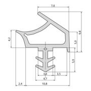 ELLEN Joint de cadre en bois K2953 TPE beige DIY Progr.,L 5mtr-3