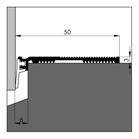 ELLEN Joint de seuil ANB 7 incliné alu argenté, Br50xH3xL3000