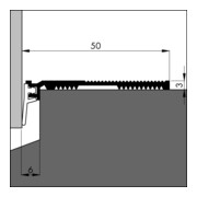 ELLEN Joint de seuil ANB 7 incliné alu argenté, Br50xH3xL3000-4