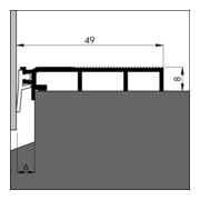 ELLEN Joint de seuil ANB 7 N incliné alu argent, Br49xH8xL3000-4