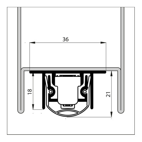 ELLEN Joint de seuil automatique EMFerro 2 IP sans montage argent, L830