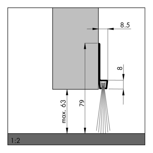 ELLEN Joint de seuil de porte alu IBS 80 250cm avec brosse PP
