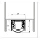 ELLEN Joint de seuil de porte automatique EMFerroS2 IP avec cadre, argent, L1280-3