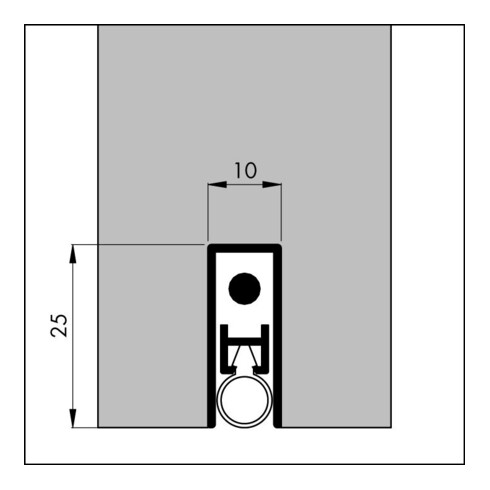 ELLEN Joint de seuil de porte automatique -Matic-Extra argent, L 830 mm