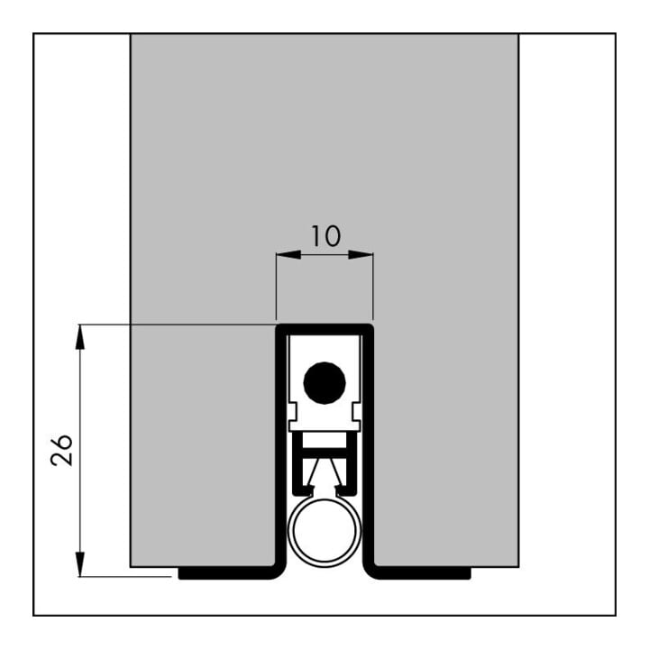 ELLEN Joint de seuil de porte automatique -Matic-Omega argent, L 1030mm