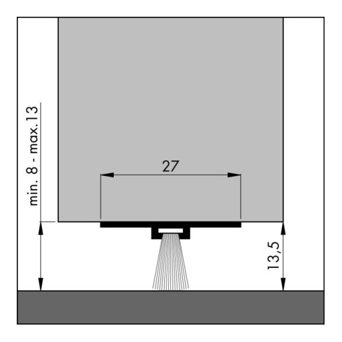 ELLEN Joint de seuil de porte DBS Invisible incliné alu argent, H13,5 x L3000