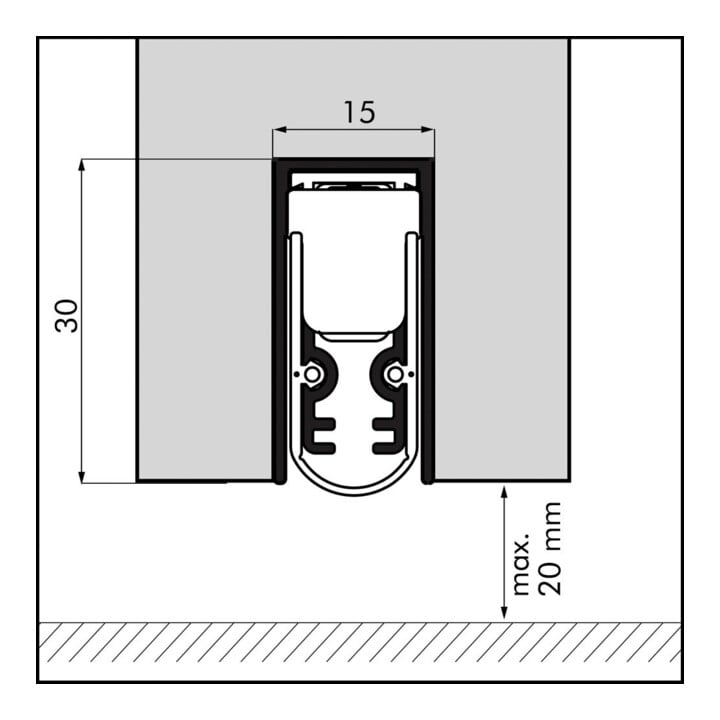 ELLEN Joint de seuil de porte EllenMatic insonorisant DIY Progr., argent, L958