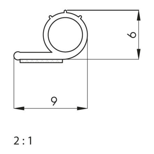 ELLEN Joint profilé 10107 pour montage, silicone blanc, L9 x H6, L25m