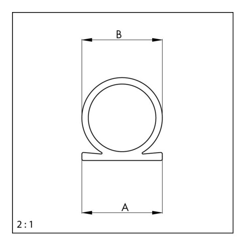 ELLEN Joint profilé 137 pour silicone blanc, Br8xDiam7, L100m