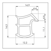 ELLEN Joints de cadre en acier K2154 W-PVC gris DIY Progr., 5mtr-3