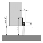 ELLEN Joints de seuil de porte IBS POG 55 non percé argent, H55 x L2500, HP30-3