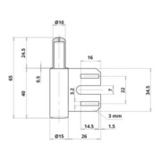 ELLEN Partie cadre 2 pcs acier avec Nb, nickelé roulettes Ø 15, poids porte 60 kg-3