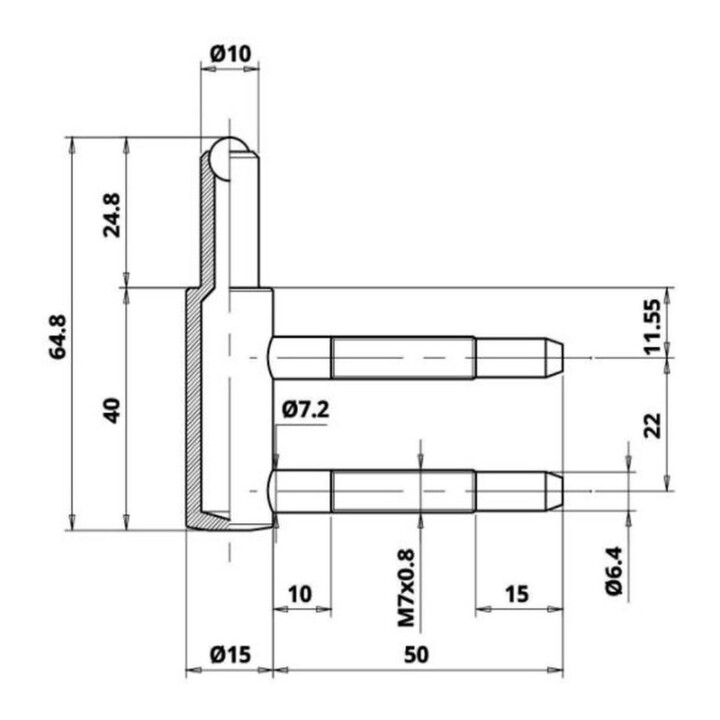 ELLEN Partie cadre 2 pcs Bois, sans Nb, galvanisé Roues ø 15, poids porte 60 kg