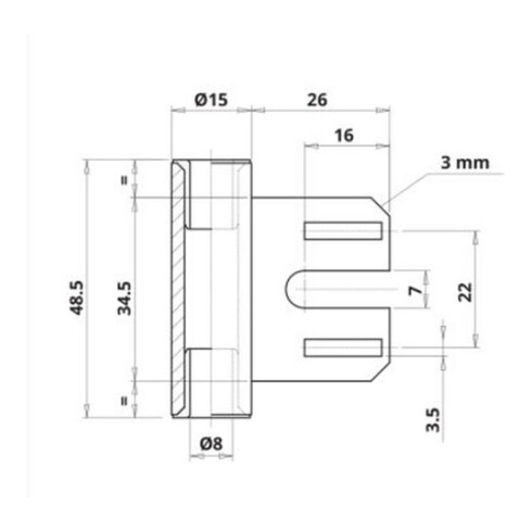 ELLEN Partie cadre 3 pcs acier, avec Nb, nickelé Roulettes ø 15, poids porte 60kg