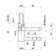 ELLEN Partie cadre Exacta 2 pcs 3D, avec Nb, galva, roulettes ø 14, poids porte 80 kg-3