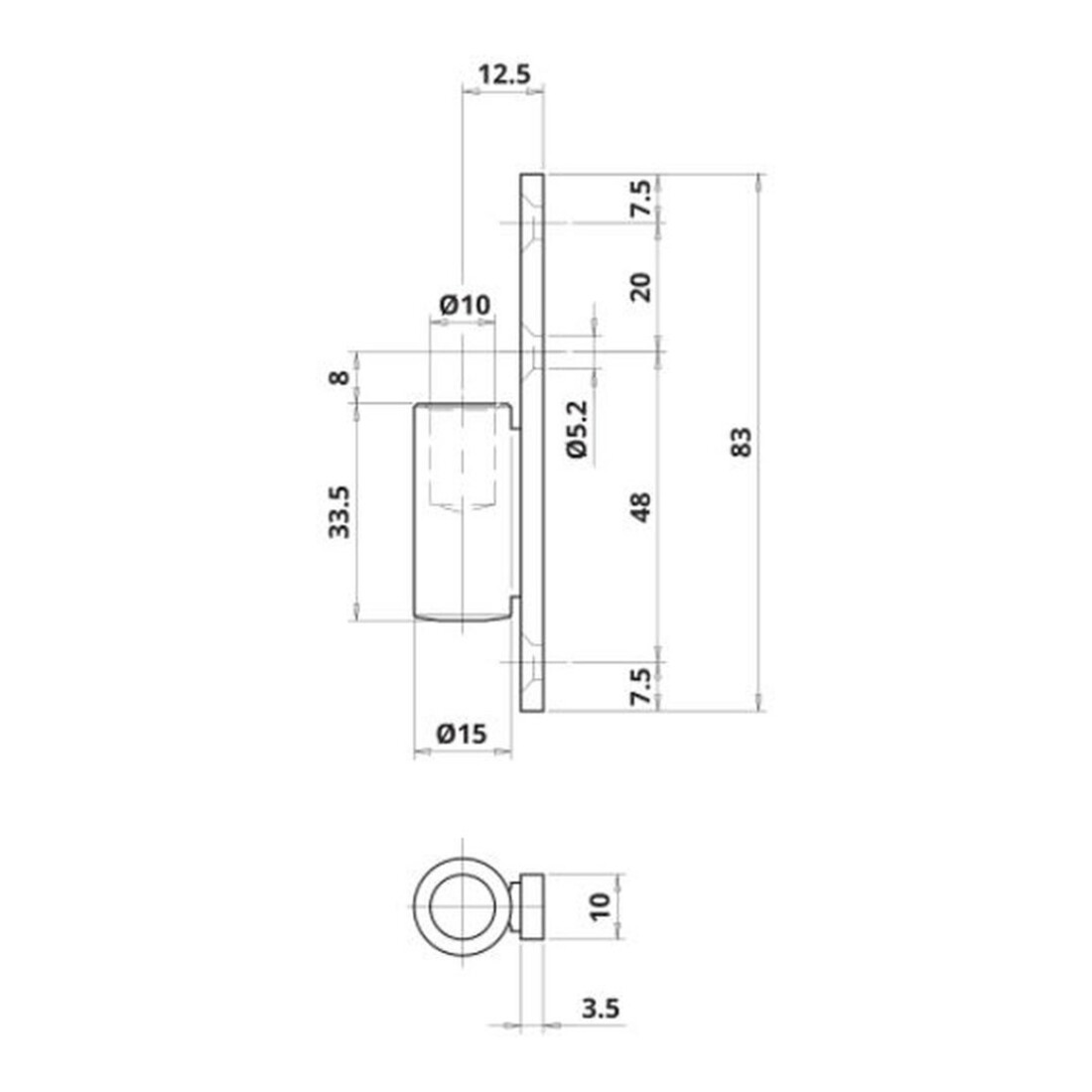 ELLEN Partie d'aile 2 pcs Bois/PVC galvanisé Roulettes ø 15, poids porte 40kg