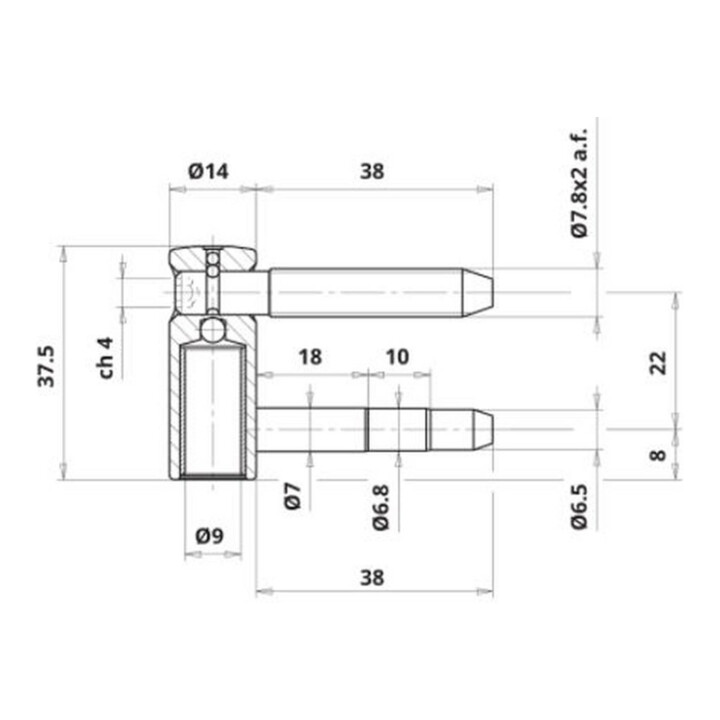 ELLEN Partie d'aile Exacta 2 pcs 3D avec Nb, galvanisé Rouleaux ø 14, poids porte 80 kg