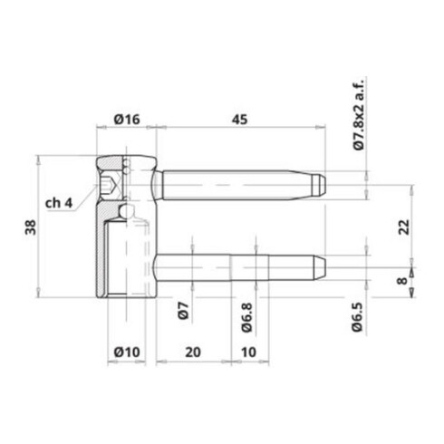 ELLEN Partie d'aile Exacta 2 pcs 3D, avec Nb, roulettes zinguées ø 16, poids porte 100kg