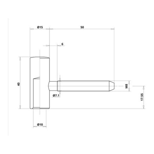 ELLEN Partie d'ailes 2 pcs bois, à encastrer galvanisé roulettes ø 15, poids porte 60kg